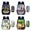 Мультяшные игры Rayman Legends Набор из 2 предметов Рюкзак Школьный рюкзак Для мальчиков Для девочек Рюкзак для кемпинга Пенал Пенал Пенал