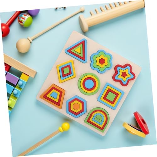 Kisangel Wooden Montessori Shape Puzzle for Toddlers, Number & Color Matching Learning Toy, Counting Logical Thinking Fine Motor Skills Pegboard Game