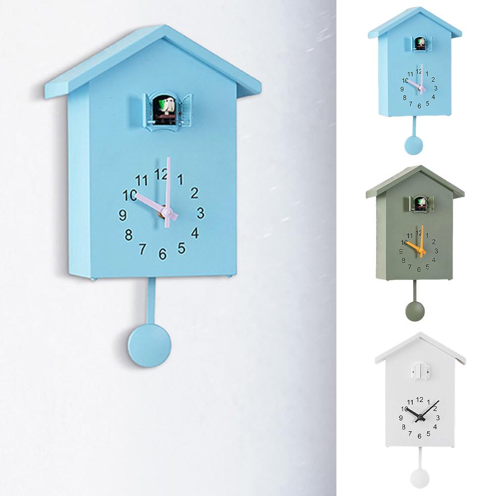 Cuckoo Wall Clocks For Home Decor Battery Operated Bird House Clock Smart Night Mode Hourly Chime Wall Clock For Living Room