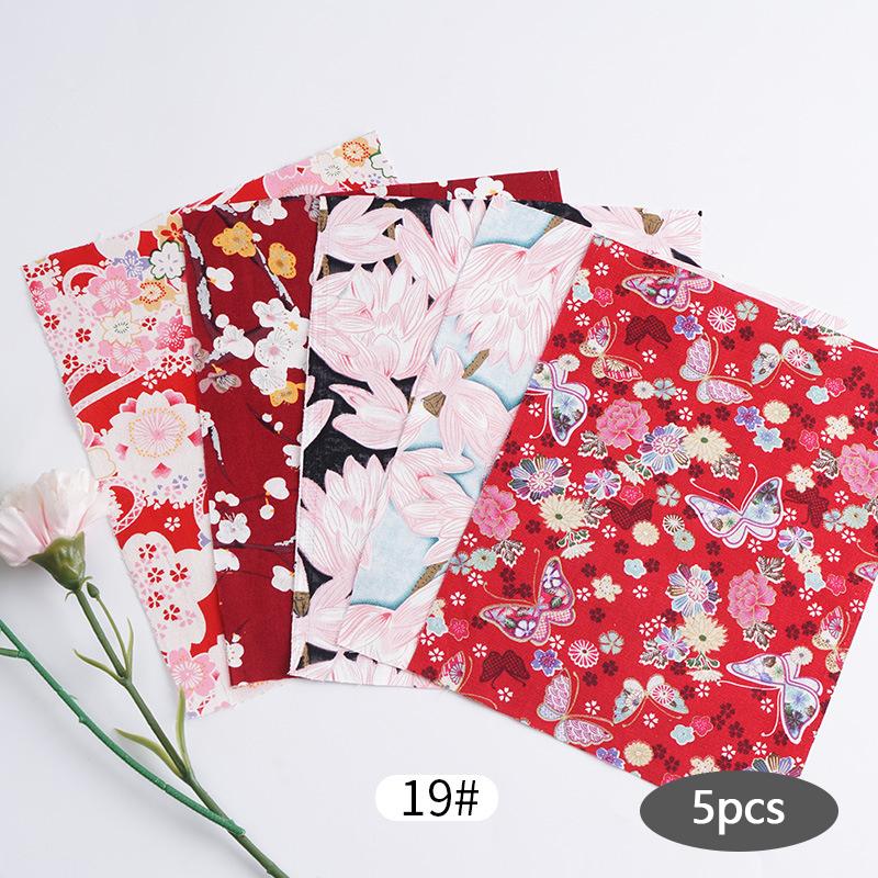 5 шт. Разноцветная хлопчатобумажная ткань для одежды для кукол ручной работы, мелкая цветочная ткань, набивная ткань, материал для пэчворка ручной работы, сделай сам