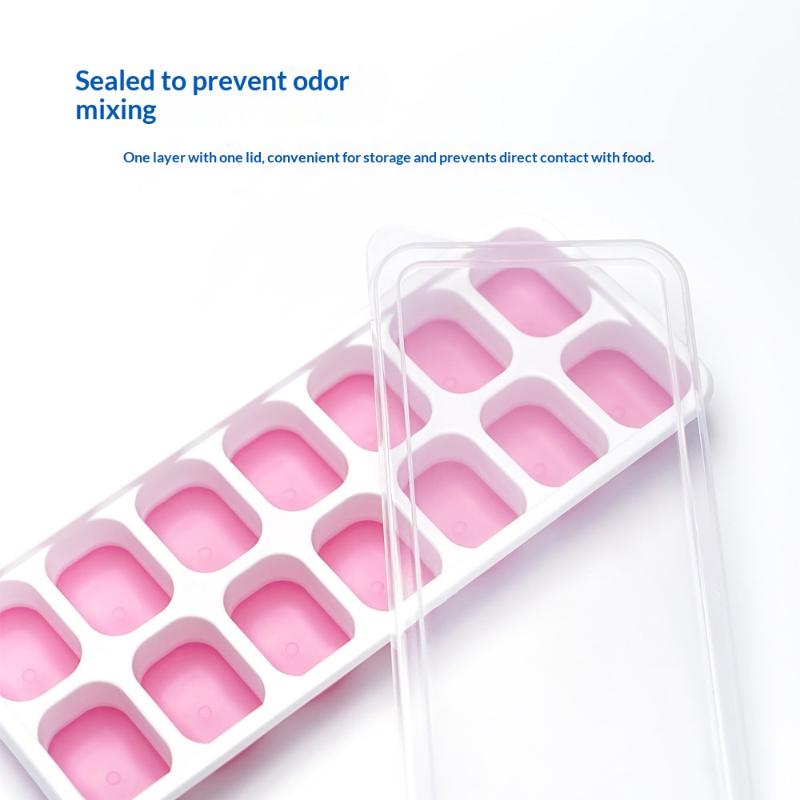 Convenient 14 Slot Cube Tray Mold for Effortless Ice Tray Removal