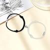 2Pcs/Set Alloy Star Moon Charm Couple Bracelet Magnetic Suction Ball Braided Rope Adjustable Boyfriend Girlfriend Matching Bracelets