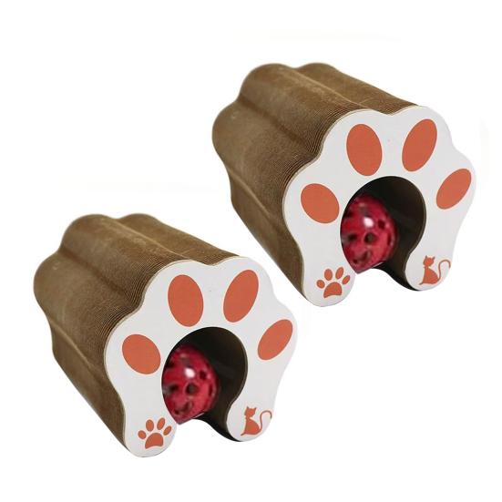 Когтеточка-гармошка для кошек, трансформируемая игрушка для кошек с мячиком с колокольчиком, когтеточка, интерактивная развивающая игрушка для дома