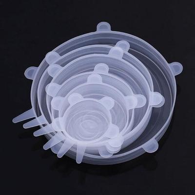 Растягивающиеся силиконовые крышки - МАРКА - 6 штук - Многоразовые - Герметичные
