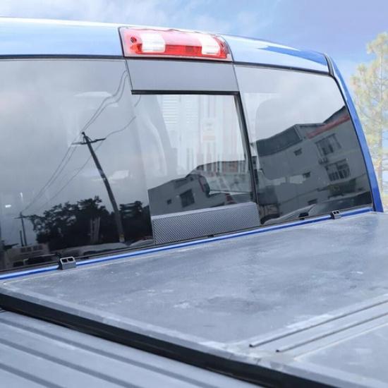 Truck Rear Middle Window Sticker Cover Trim For Dodge Ram 1500 11+ Carbon Fiber