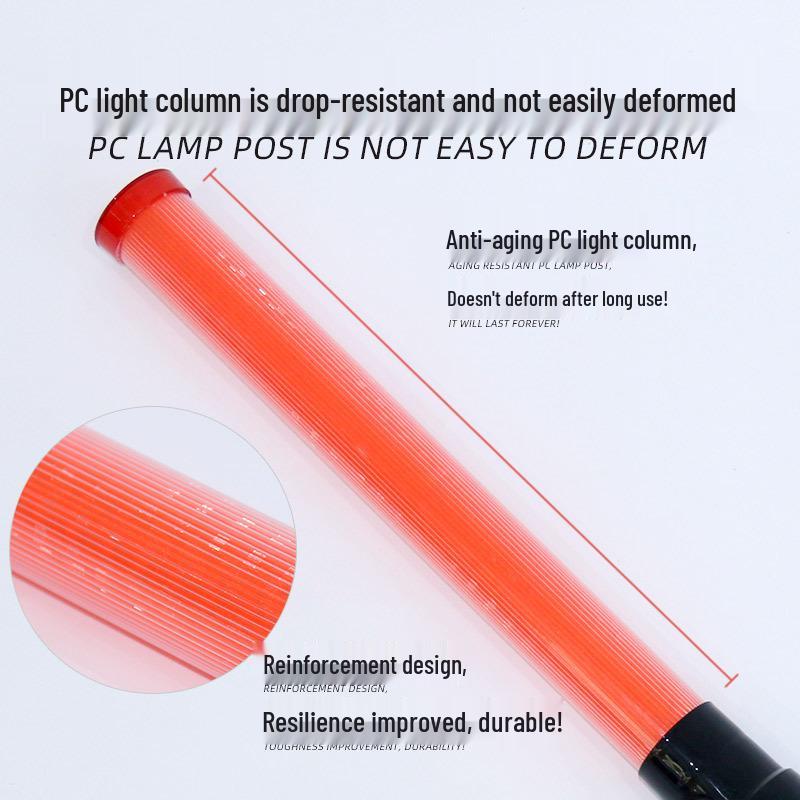 Перезаряжаемый светодиодный жезл регулировщика с аварийным свистком и мигающим стробоскопом