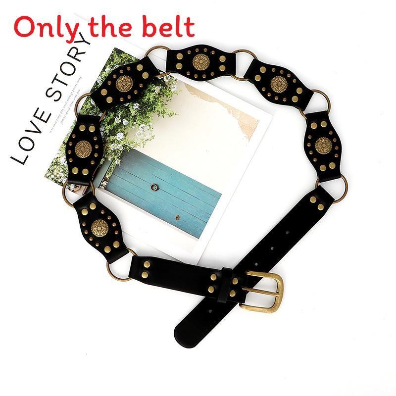Simple Womens Pu Leather Belt With Alloy Buckle And Fringed Style For Everyday Wear
