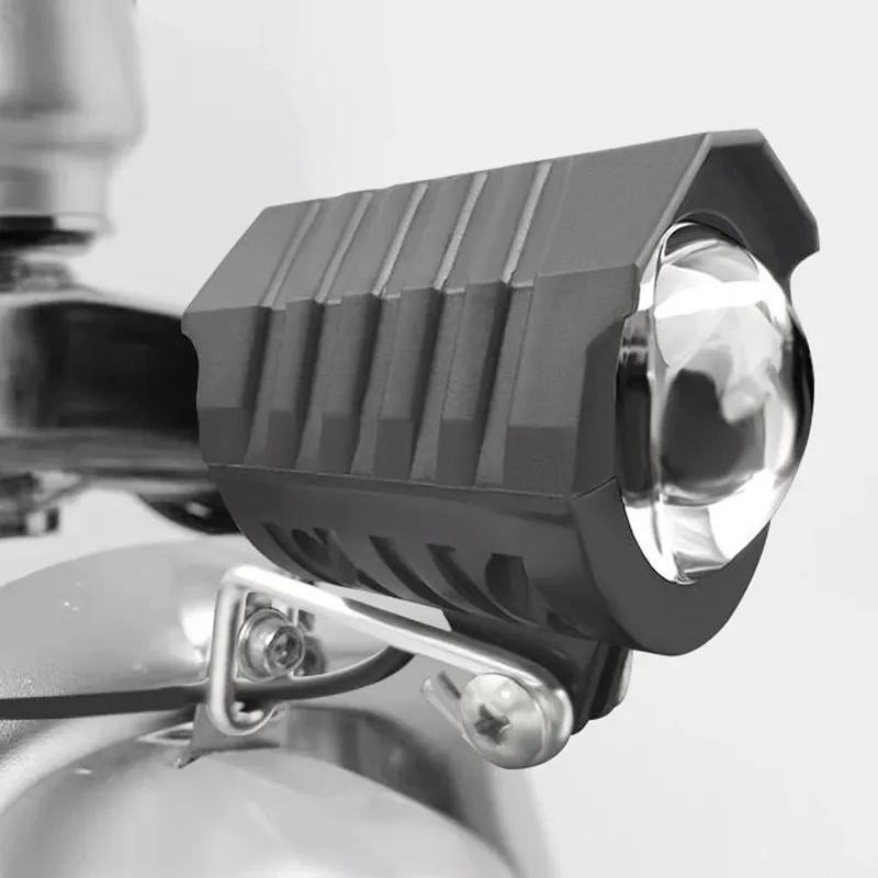 Electric Bike Waterproof Front Lamp Accessories 36V 48V 60V 80V E Bike LED Front Light Motorcycle LED Headlight with Horn
