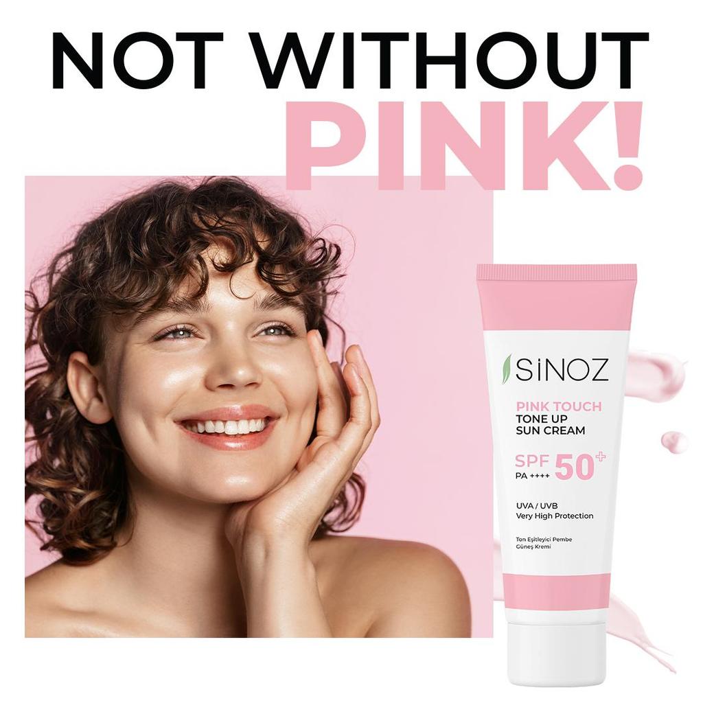 Sinoz Розовый тональный солнцезащитный крем SPF 50+ - Высокая защита от UVA 50 мл