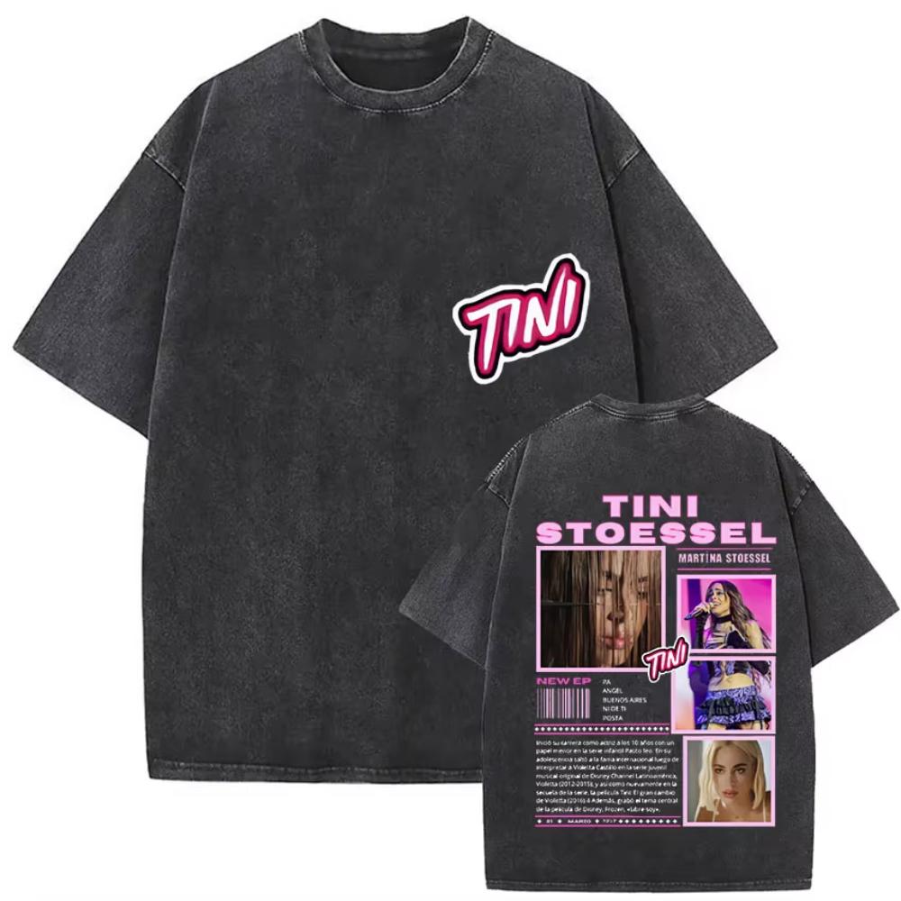 Retro Washed Tini Stoessel Futtura Album  Graphic T Shirts Men Women Hip Hop Gothic Fashion Short Sleeve Tshirts Streetwear