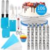 106-Pack DIY Cake Turner Set Cake Fondant Tools and Supplies Decorating Mouth Set Cake Stand Cake Decorating Tools