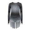 Girls Long Sleeve Sheer Mesh Patchwork Gradient Lyrical Dance Dress