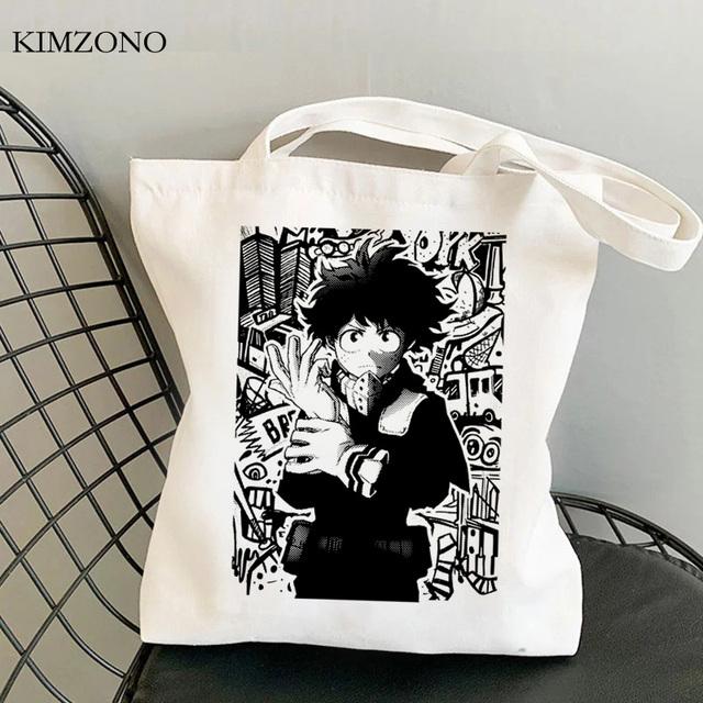 Сумка для покупок My Hero Academia bolso, многоразовая сумка-тоут для продуктов bolsa, джутовая сумка, тканевая сумка sacola, многоразовая ткань cabas