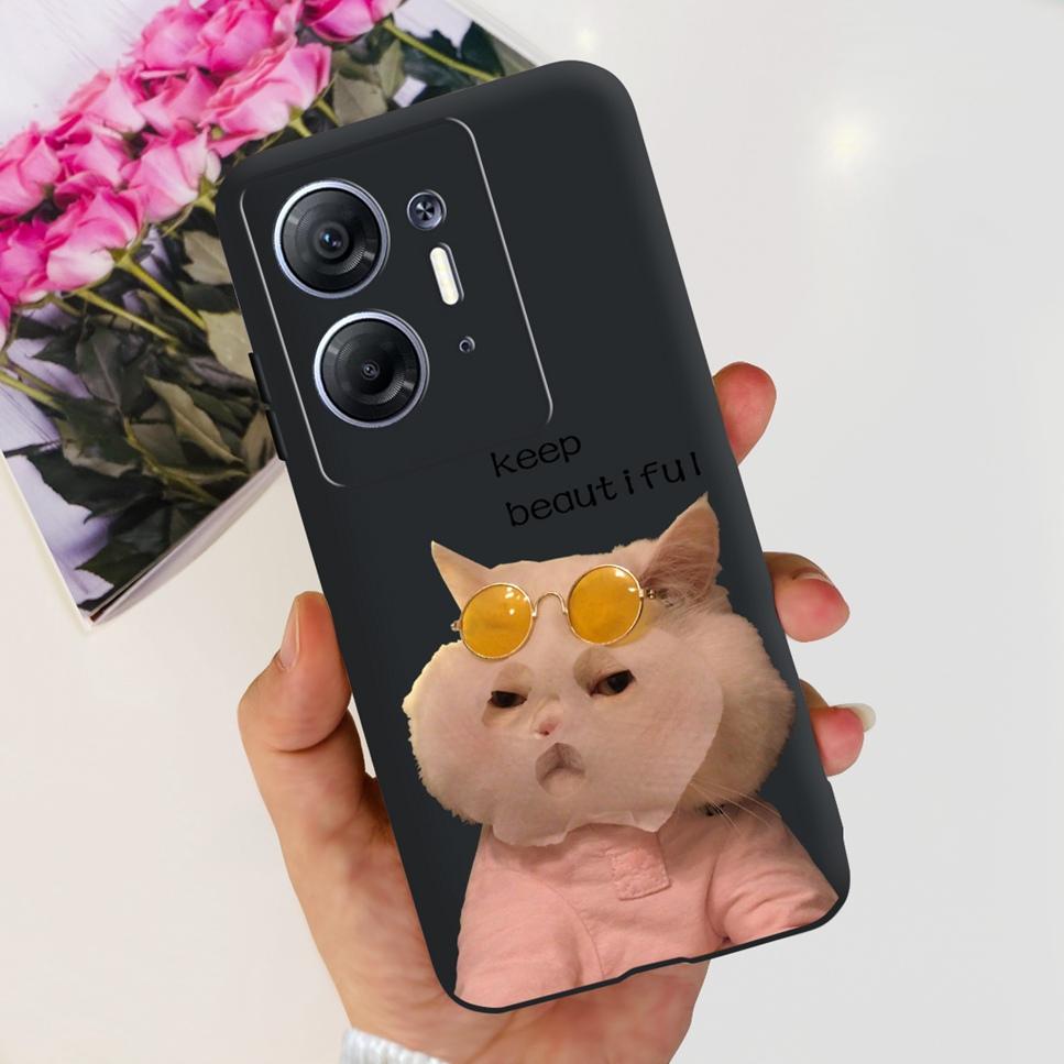 Для Infinix Hot 30 5G 6.78" Чехол Цветок ТПУ Мягкий Силикон Черная Крышка Для Infinix HOT 30 Hot30 X6832 Чехлы для Телефона Астронавт Fundas