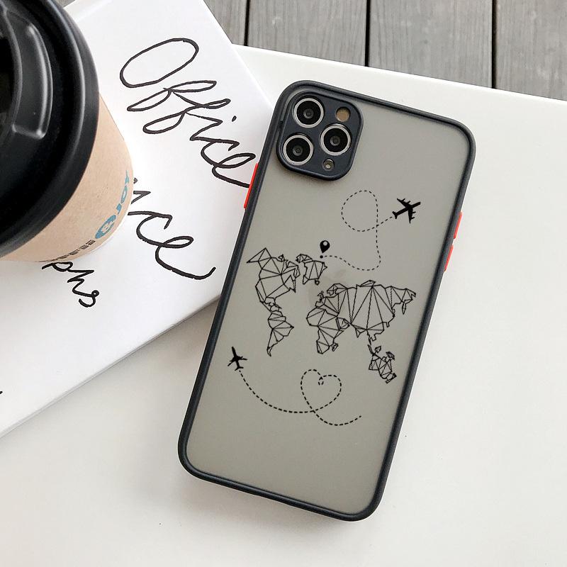 Чехол для телефона с изображением карты мира и самолета для iPhone 16 15 13 14 11 12 Pro Max 7 8 Plus SE2 X XR XS, задняя ударопрочная крышка
