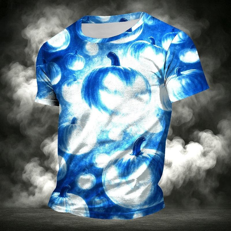 Мужская женская футболка с 3D-принтом тыквы, для семейной вечеринки, детская футболка с коротким рукавом, оверсайз, с круглым вырезом, унисекс, одежда, топ