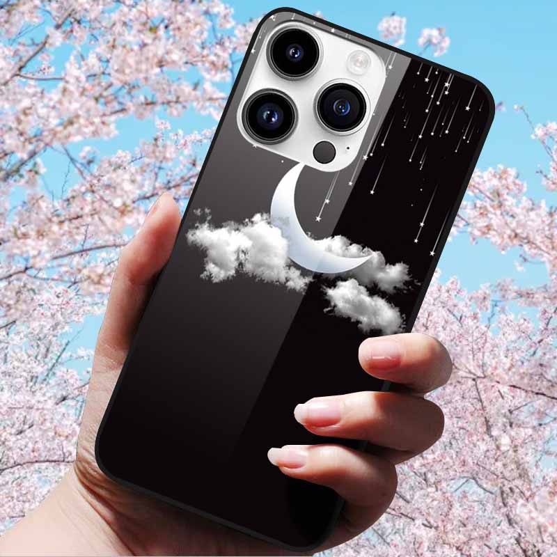 For iPhone 16 Pro Max Case Tempered Glass Hard Fashion Cover Soft Bumper for iPhone 16 Pro Phone Shell Capa iPhone 16 Plus Cases