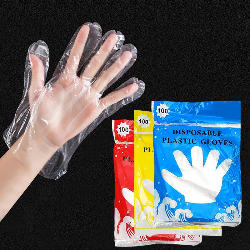 80 шт. Перчатки для домашней уборки, Одноразовые перчатки для парикмахерской, для окрашивания волос, Прозрачные перчатки из пластиковой пленки для салона красоты
