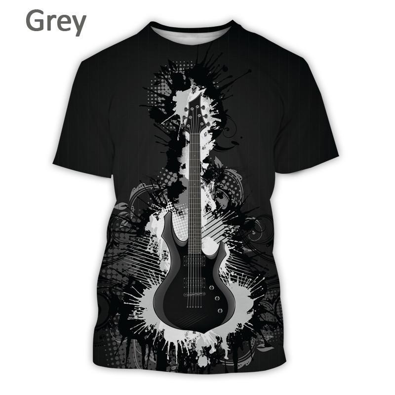 Летняя мода Музыкальные инструменты Бас-гитара Футболка с 3D-печатью Персонализированные хип-хоп уличные мужские трендовые повседневные футболки в стиле Харадзюку