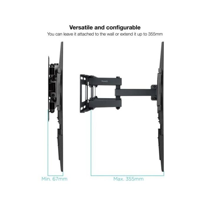 Support mural pour écrans de 37 à 80 pouces - TOOQ LP7866TN-B - Noir - Compatible VESA - Niveau à bulle inclus