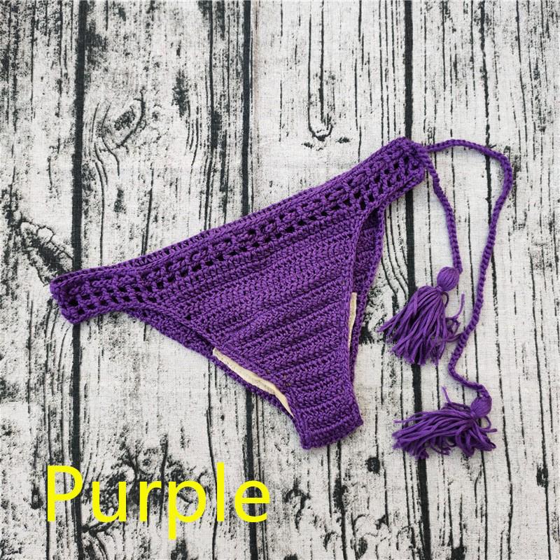 Handmade Crochet Bikini Shorts with Lining