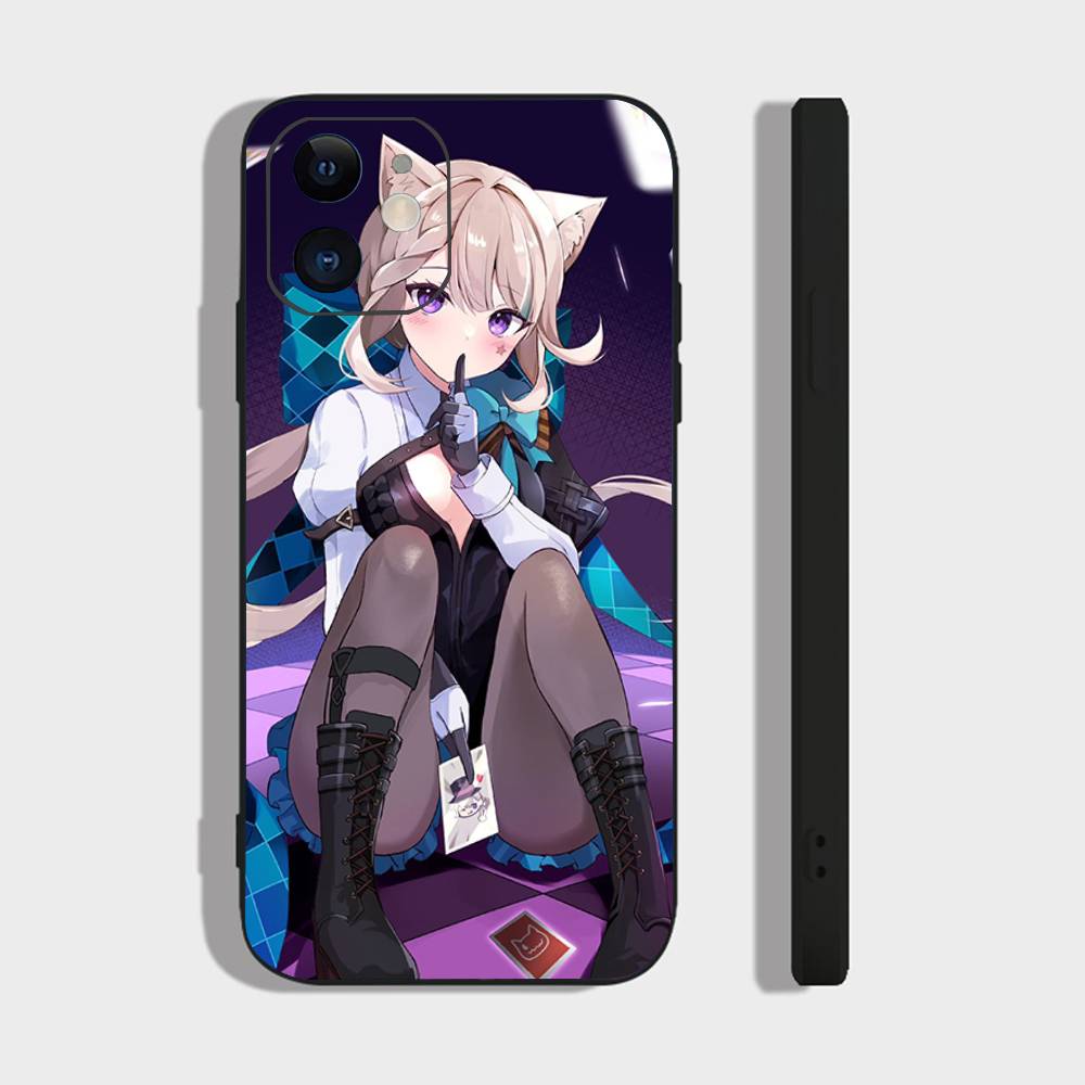 Чехол для телефона Lynette Anime Game Genshin Impact для IPhone 17 Air 16 15 14 13 Pro Max 11 12 Черный силиконовый чехол