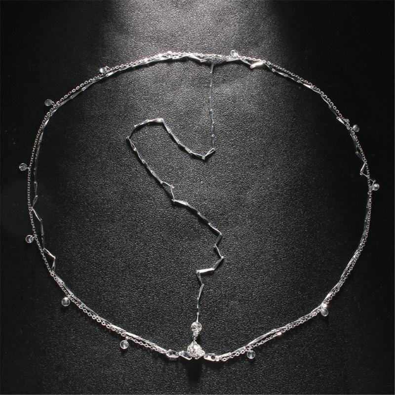 Элегантная хрустальная цепочка на голову Стильная цепочка на лоб Ювелирные изделия Многослойные кисточки Стразы Украшение для волос для женщин девушек