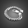 Fashion Men Punk Jewelry 100 %925 Sterling Silver Bracelet Male Thick Cuban Link Chain Bracelet Bangle