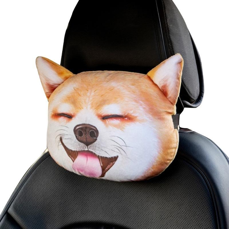 31BC Novelty Head Support Cushion Dog Neck Pillow Car Soft Head Rest Cushion