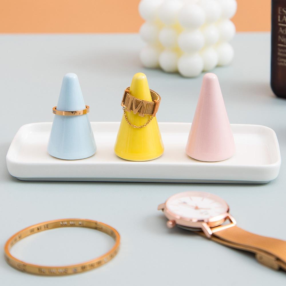 Small Finger Shape Ceramic Jewelry Packaging Ring Display Rack Jewelry Display Stand Ring Holder