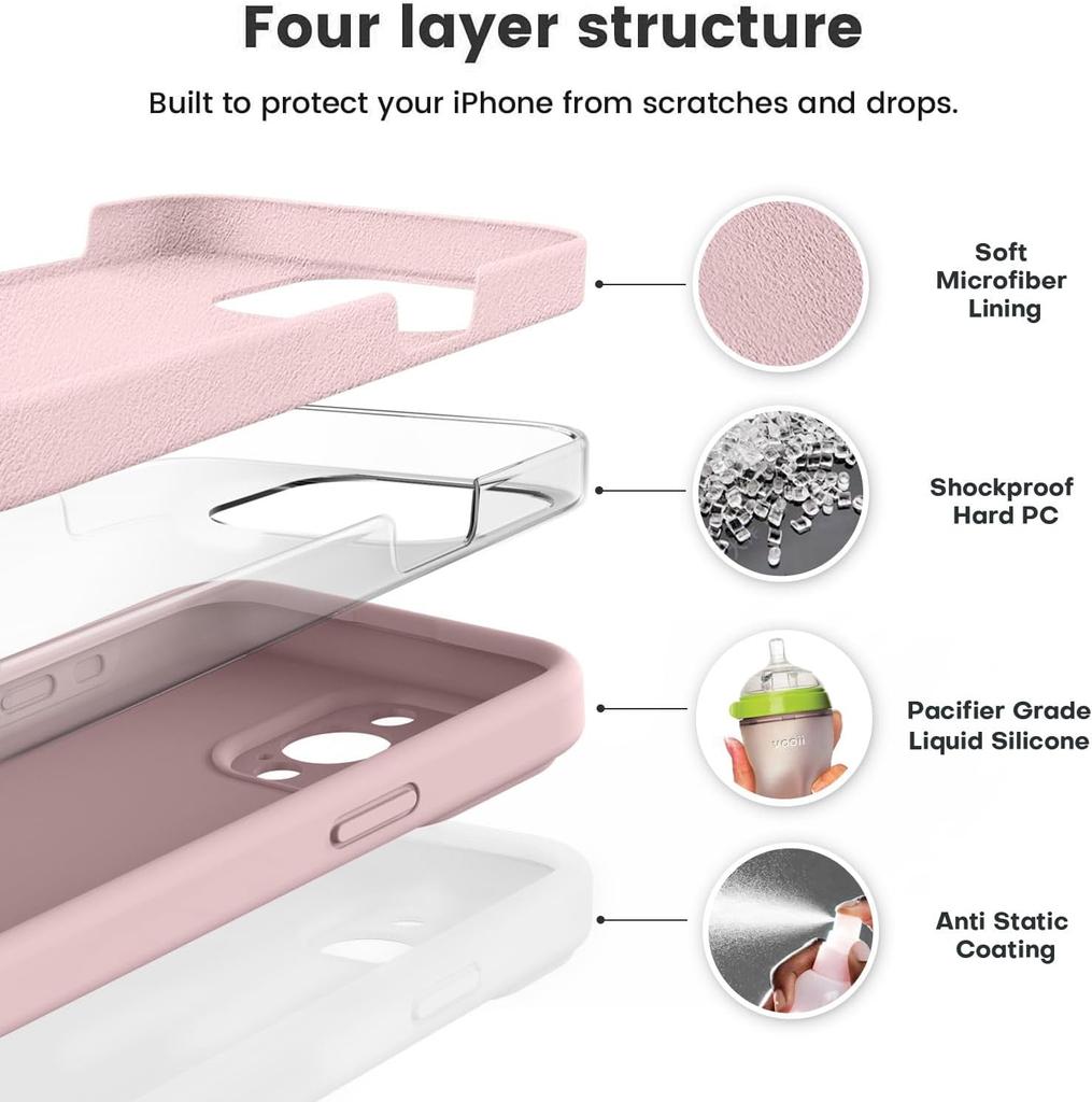 Liquid Silicone Phone Case for Apple IPhone 15 Pro 14 13 11 12 Camear Lens Protection Soft Shockproof Case