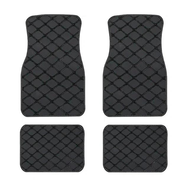 Car Floor Mats 4PCS Universal PU Leather Waterproof Auto Foot Pad Protector Carpet Front and Rear Mats Set Auto Accessories