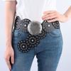 Exaggerated Cowboy Disc Belt Western Style Wide Disc Belt Hollow Belt  for Women