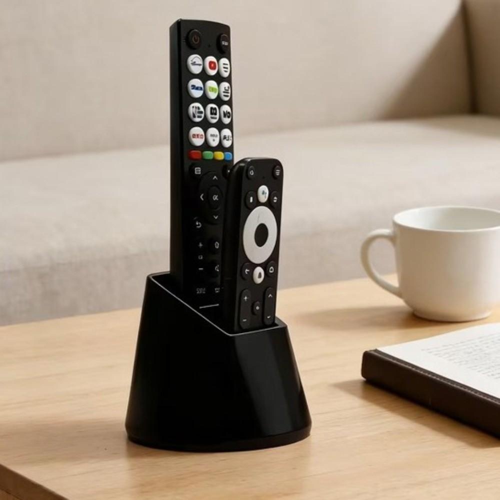 2-Hole Remote Control Holder Plastic Desk Remote Stand Desktop Storage Box Office Supplies