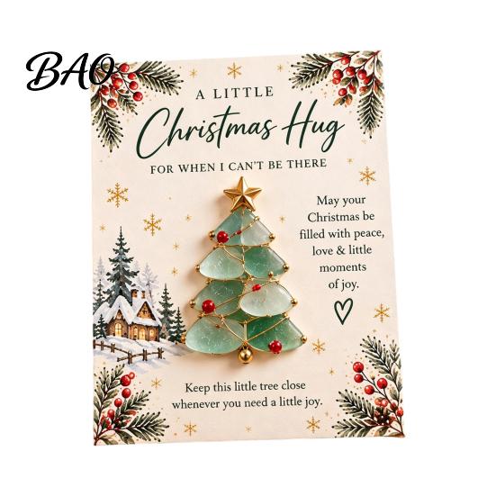 Unique Emotional Bond Gifts Christmas Hug Pocket Card, Mini Festive Greeting Card Token for with Envelope, Holiday Gift Tag Friends Family Compact