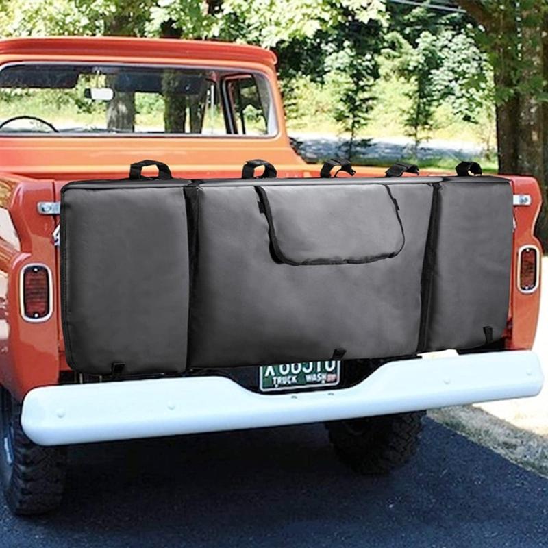 Car Tailgate Cover Protection Pad Mountain Bike Pick-up Pad With 5 Bike Frame Fixing Strap For Truck Accessories
