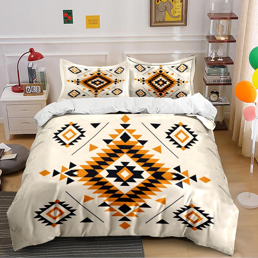 Geometric Tribal Pattern 3-Piece Bedding Set Bedding set (1 duvet cover, 2 pillowcases, duvet not included)