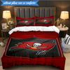 Tampa Bay Buccaneers Logo 3pcs Bedding,Including 1pc Duvet Cover And 2pcs Pillowcases Perfect for Christmas,Ideal for Bedroom, Dormitory