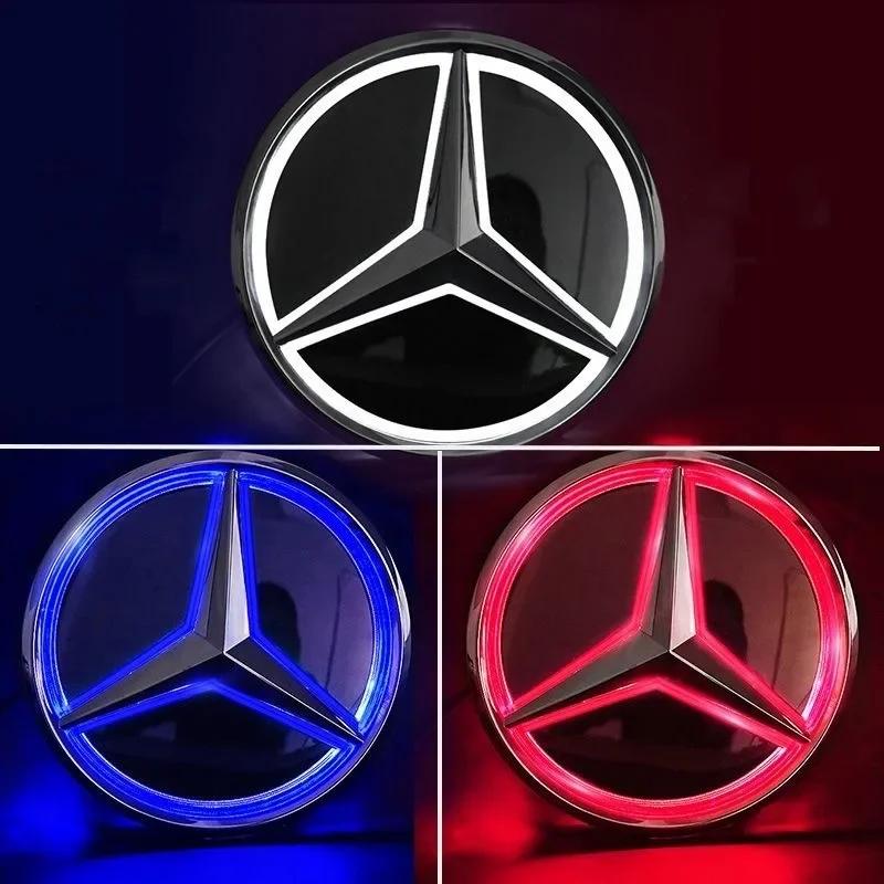 Car Front Grill Logo Light mirror face LED Badge Emblem Luminous Decorative Light For Mercedes Benz W213 E-Class accessories