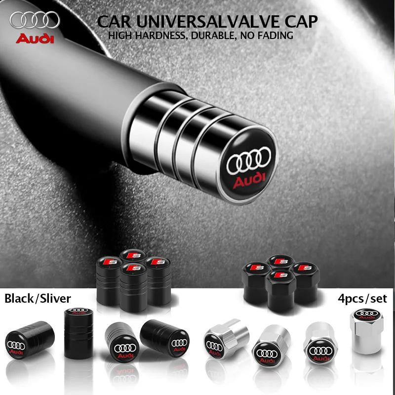 4PCS Tire Valve Stem Caps for Audi A3 A4 A5 A6 A7 A8 Q3 Q5 Q7 TT Sline S3 RS Quattro Wheel Air Valve Covers etc