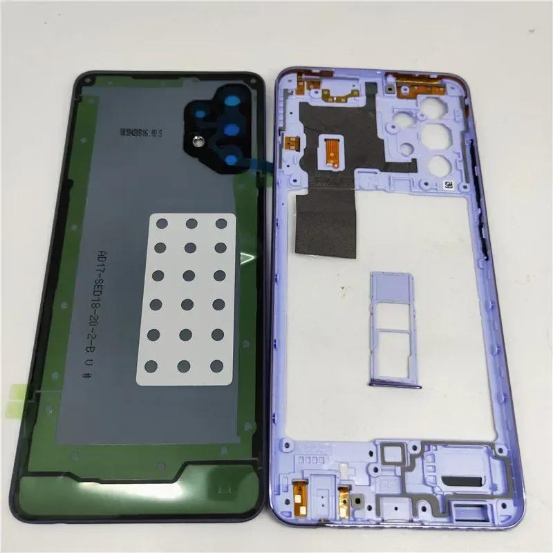 Полный корпус для Samsung Galaxy A32 4G A325, крышка средней рамки, задняя крышка аккумулятора, задняя крышка, запчасти для ремонта