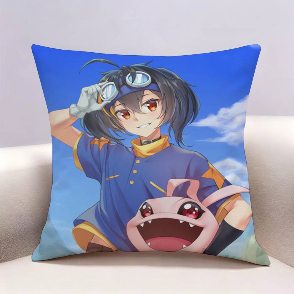 Cute Digimon Adventure Doublesided print Pillow Case Pattern Printed Pillowcase For Living Room Sofa Cushion Cover
