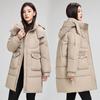 Mid-length Down Cotton Jacket Women's 2025 New Korean Version of Winter Fashion Hooded Warm Casual Loose Thickened Jacket