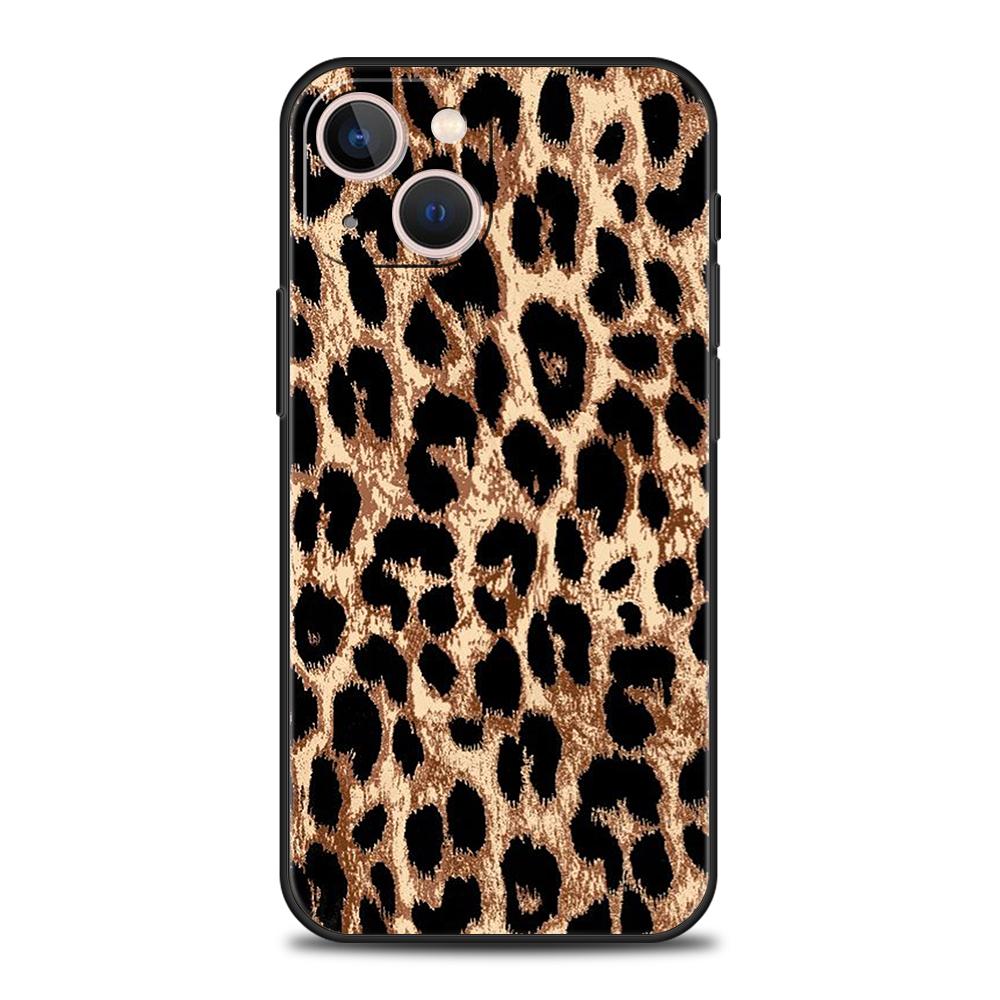 Роскошный ТПУ чехол для телефона для iPhone 17 Air 16E 16 11 15 14 Pro MAX 12 13 7 8 Plus X XR XS SE 2022 Чехол Модный Тигровый Леопардовый Принт