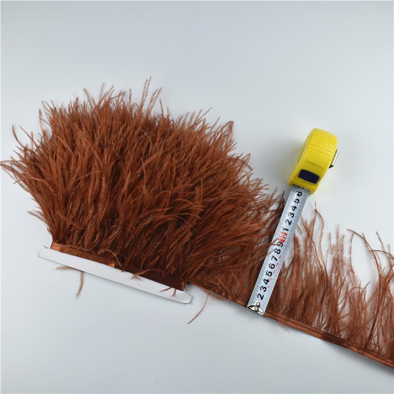 Feather1M 5M 10Meters Ostrich Feather Skirt Fringe Trims 10-15CM Ostrich Feather Ribbon Feathers for Crafts Wedding Feathers Decoration