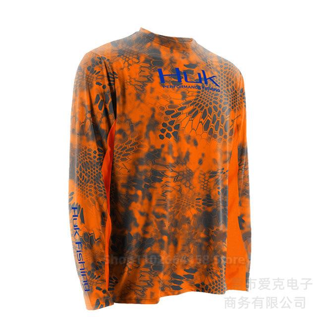 HUK fishing suit sun protection summer outdoor sports long-sleeved Uv protective fishing shirt quick drying top men