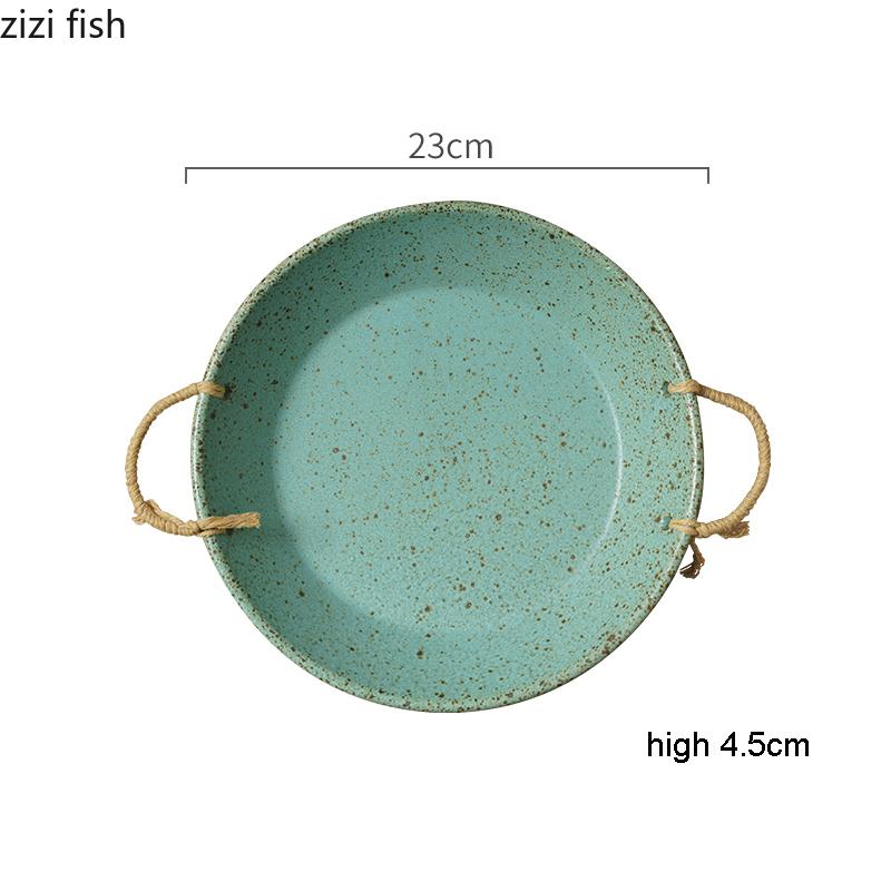 Круглая керамическая тарелка для фруктового салата, миски для макарон, супницы, домашняя кухонная утварь, супница, тарелка для морепродуктов, поднос для закусок и десертов