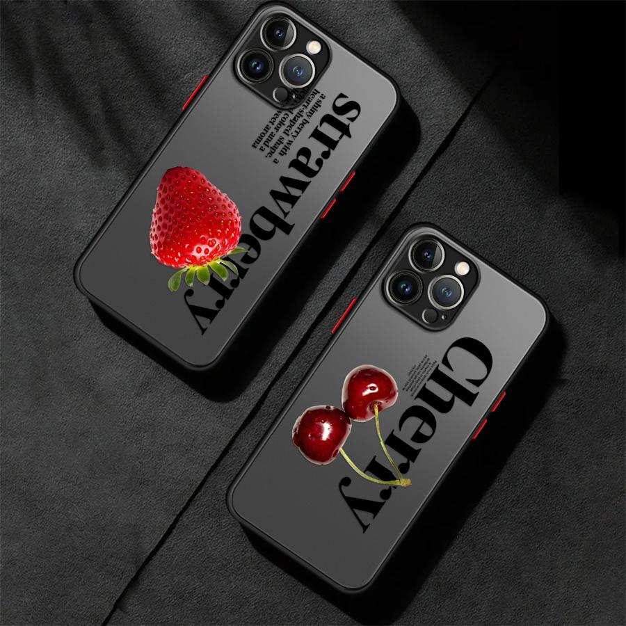 Чехол с вишней и клубникой для iPhone 17 Pro Max 15 13 Mini 14 Air 16 Plus 11 7 8 SE 12 XS XR Funda Задняя крышка телефона