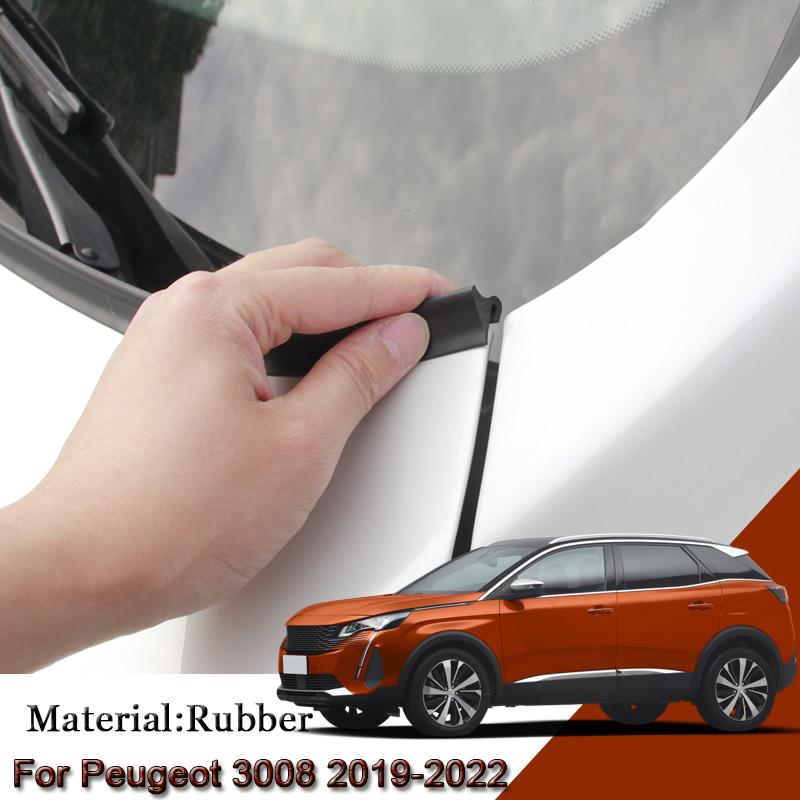 Car Rubber Hood Seal Strip Windshied Spoiler Filler Protect Edge Weatherstrip Strips Sticker Accessories For Peugeot 3008 2019-2023
