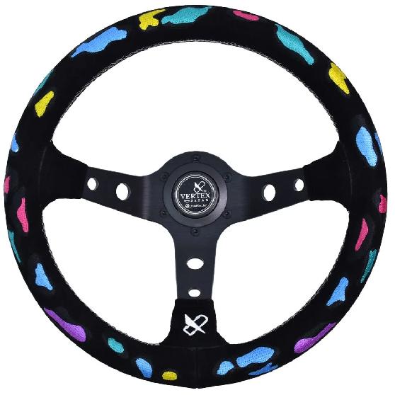 Универсальный спортивный руль Vertex для автомобиля 320 мм Кожаная вышивка Вышивка Дрифт Модифицированные автозапчасти Гоночный руль